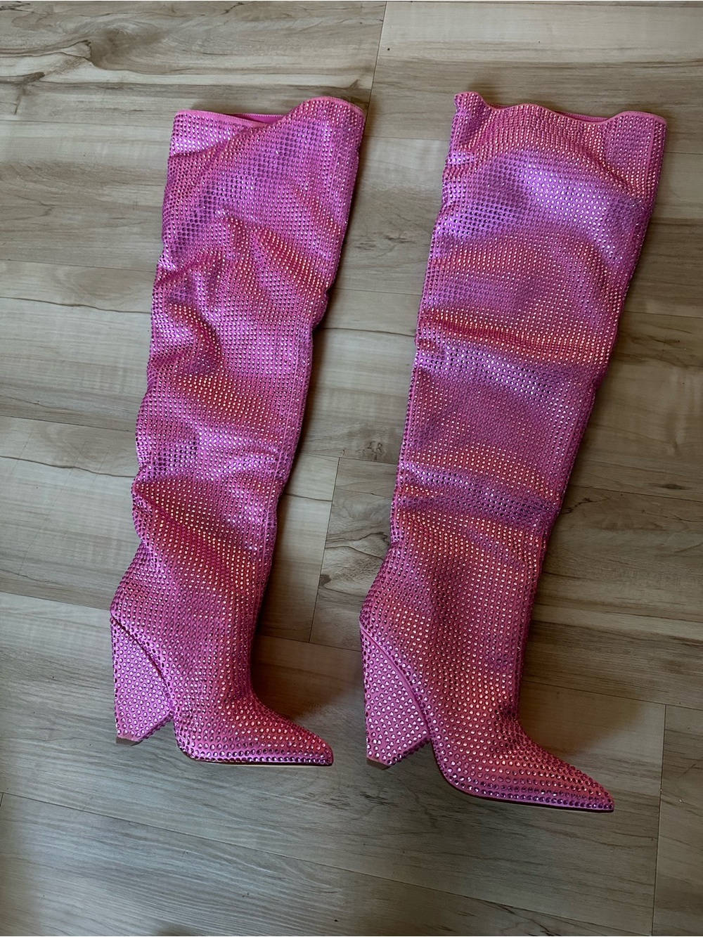 Sparkle Over-The-Knee Pink Women's Boots